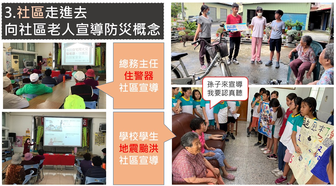 臺南市下營區甲中國民小學_防災課程_向社區老人宣導防災概念_圖片